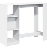 VidaXL Bartafel met schap 124x46x103,5 cm bewerkt hout wit