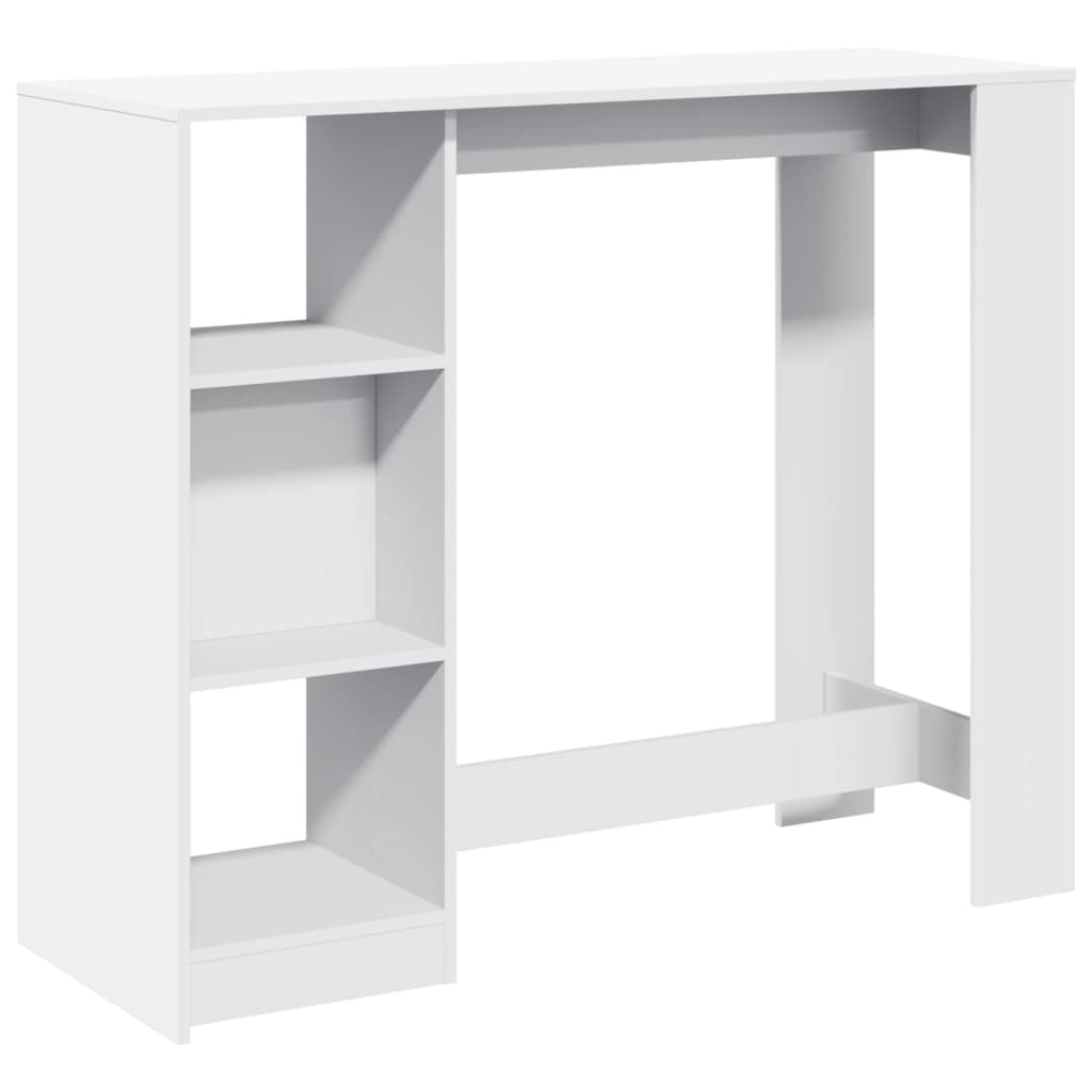 VidaXL Bartafel met schap 124x46x103,5 cm bewerkt hout wit