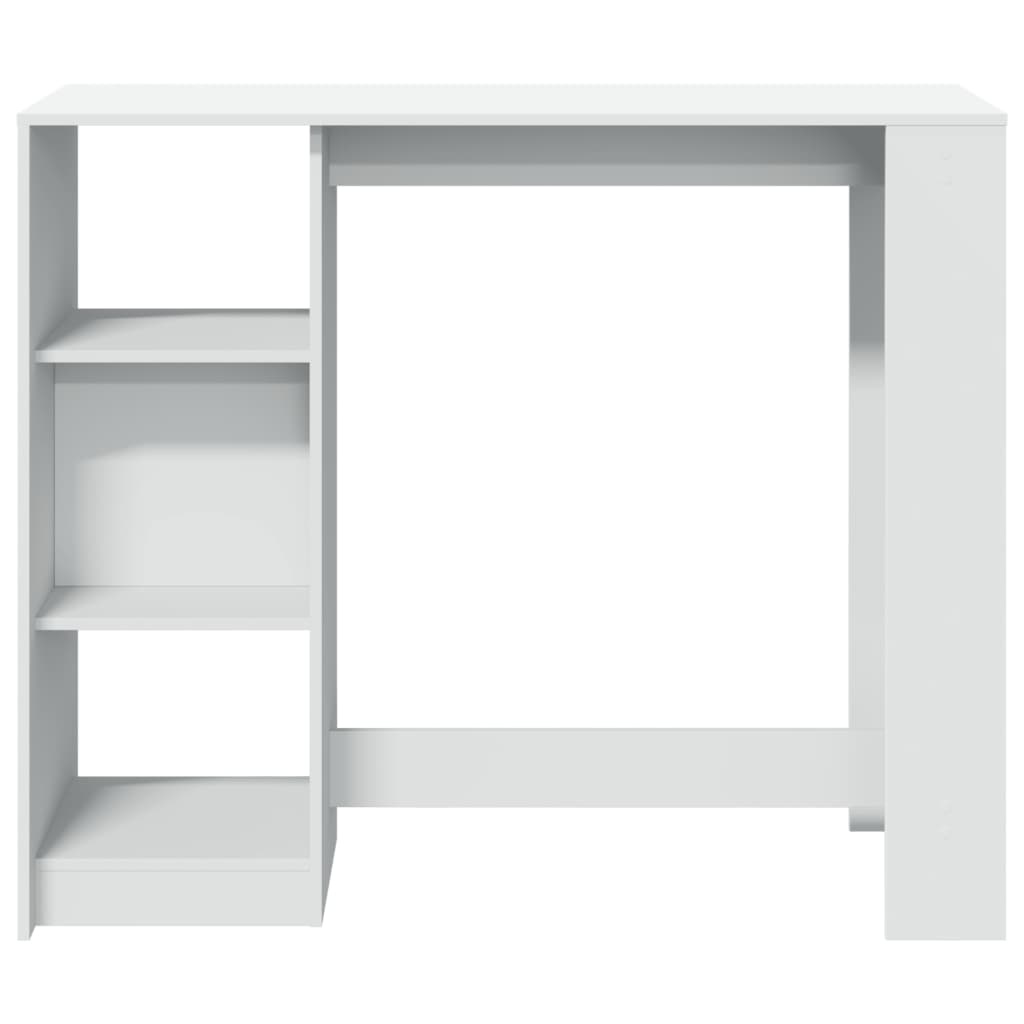 VidaXL Bartafel met schap 124x46x103,5 cm bewerkt hout wit