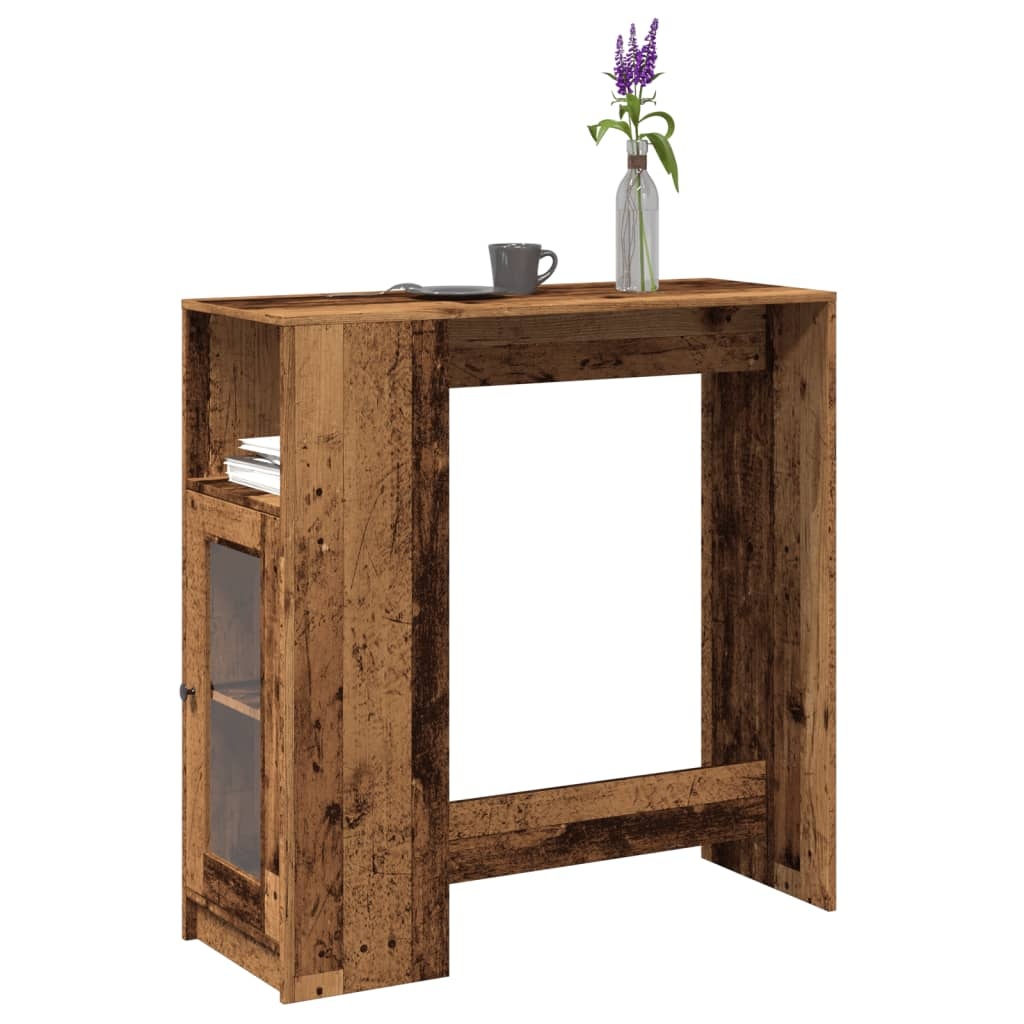 VidaXL Bartafel met rekken 101x40x103,5 cm bewerkt hout oud houtkleur
