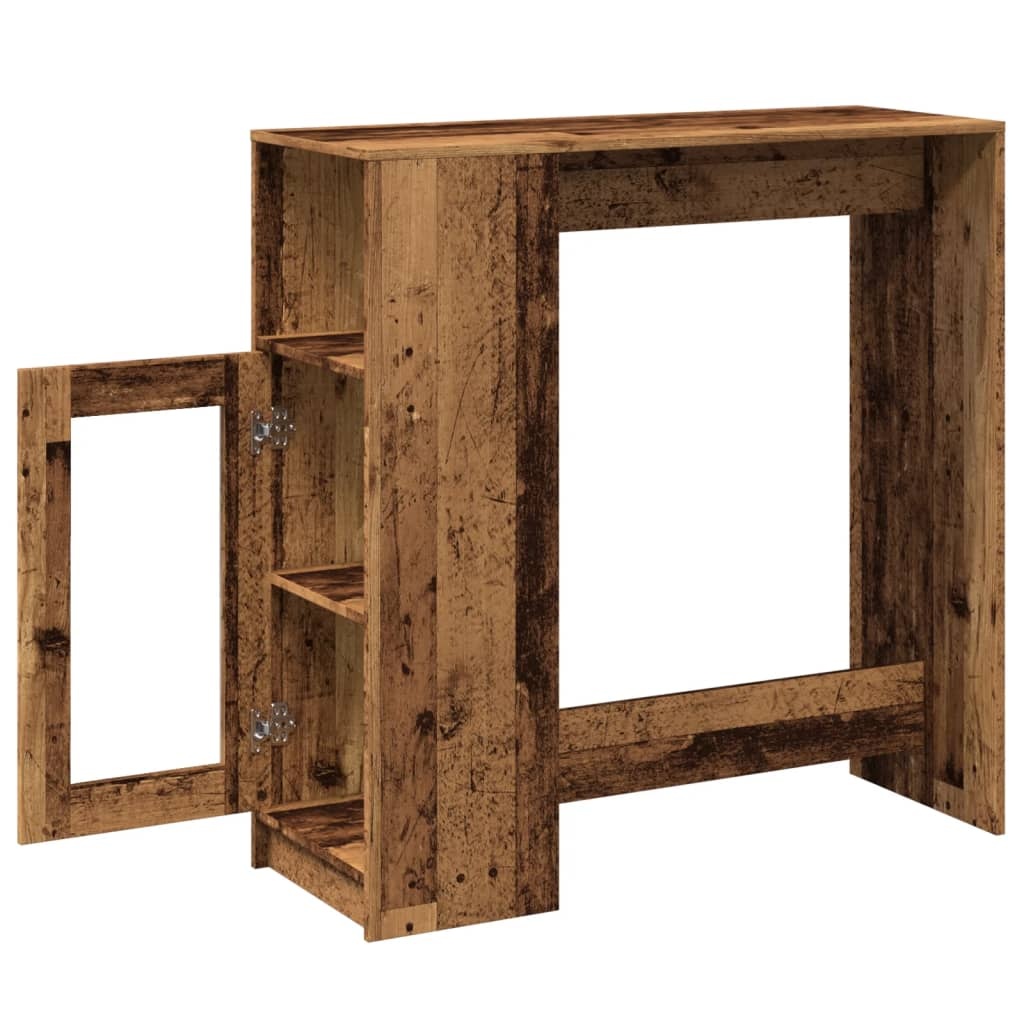 VidaXL Bartafel met rekken 101x40x103,5 cm bewerkt hout oud houtkleur