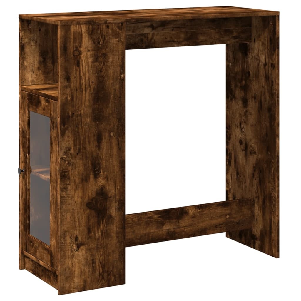 VidaXL Bartafel met rekken 101x40x103,5 cm bewerkt hout gerookt eiken