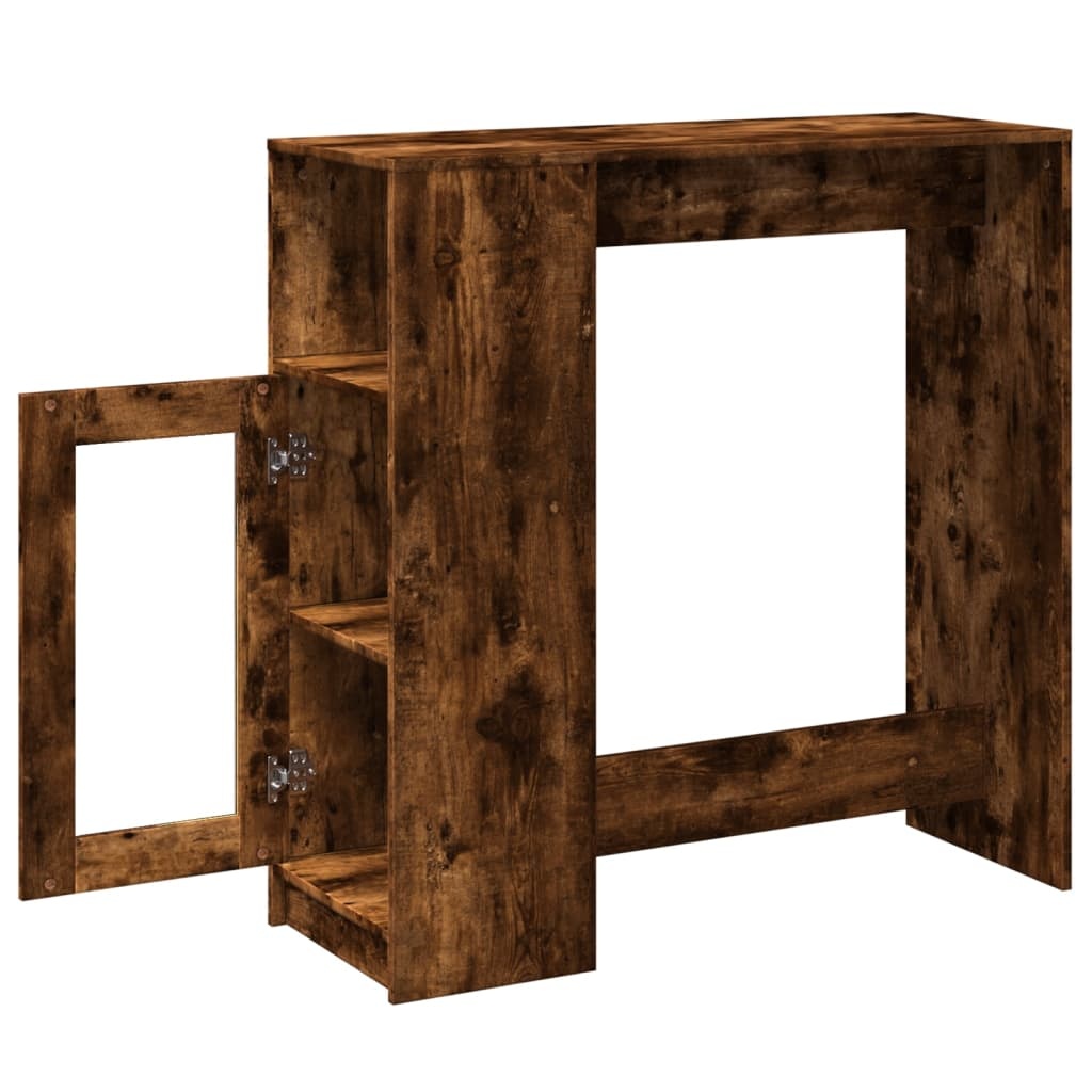 VidaXL Bartafel met rekken 101x40x103,5 cm bewerkt hout gerookt eiken
