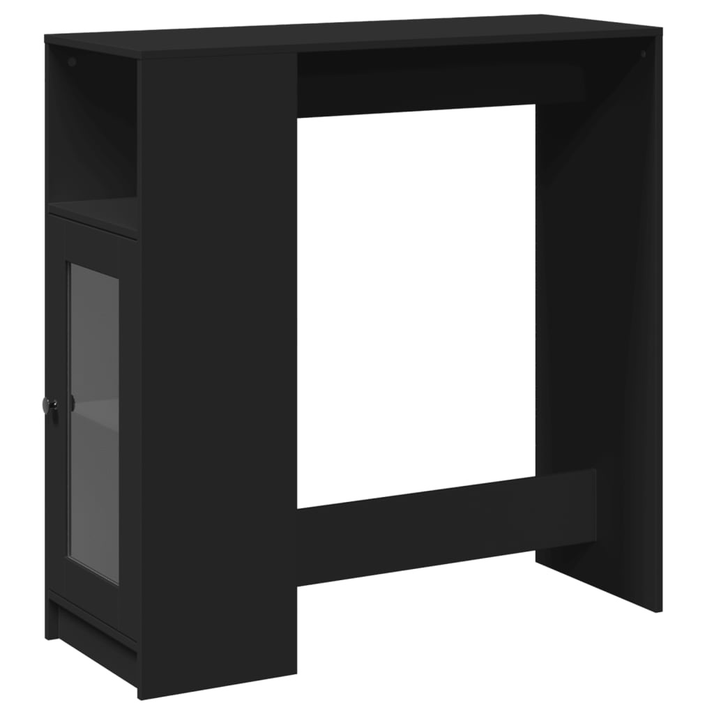 VidaXL Bartafel met rekken 101x40x103,5 cm bewerkt hout zwart