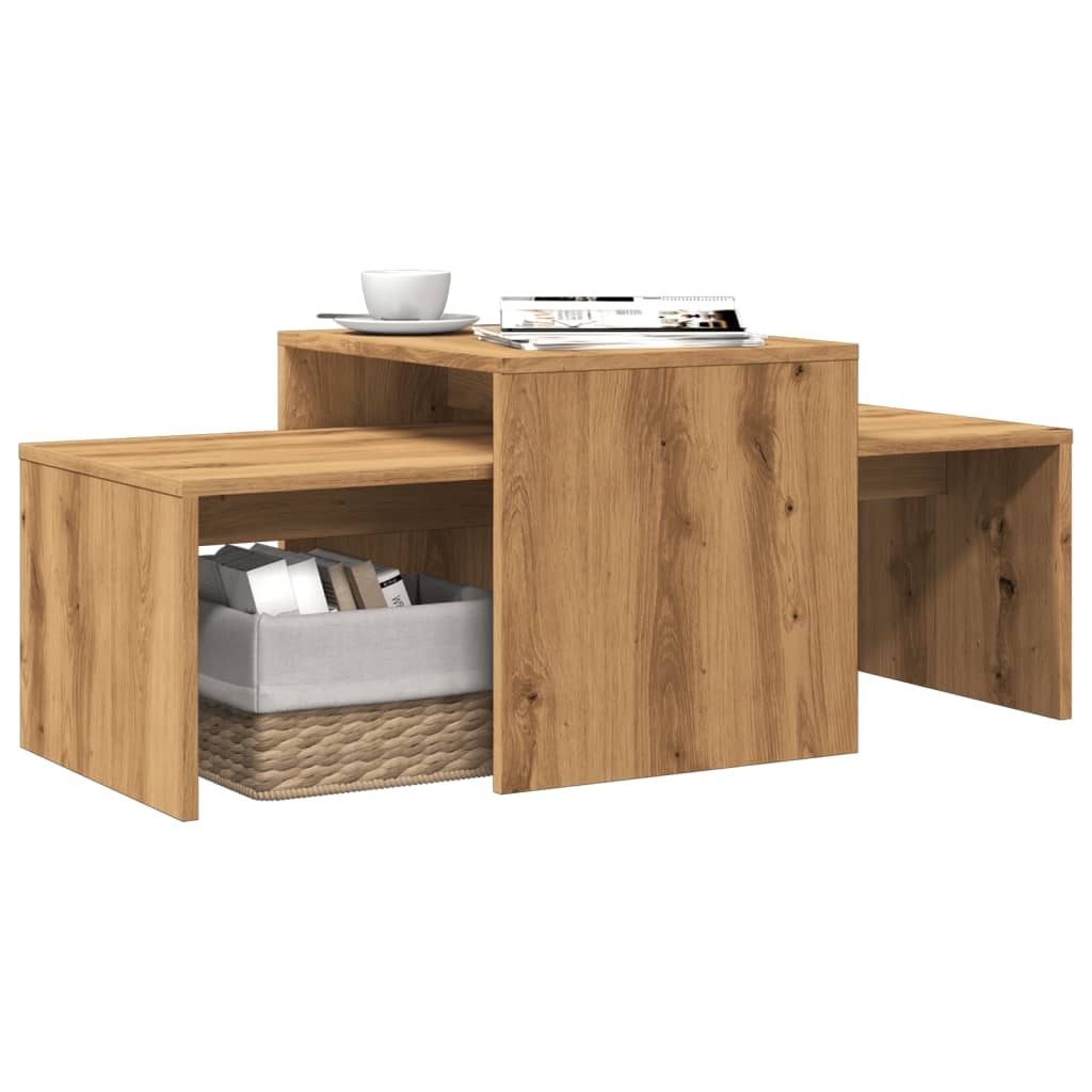VidaXL Salontafel 100x48x40 cm bewerkt hout artisanaal eikenkleurig