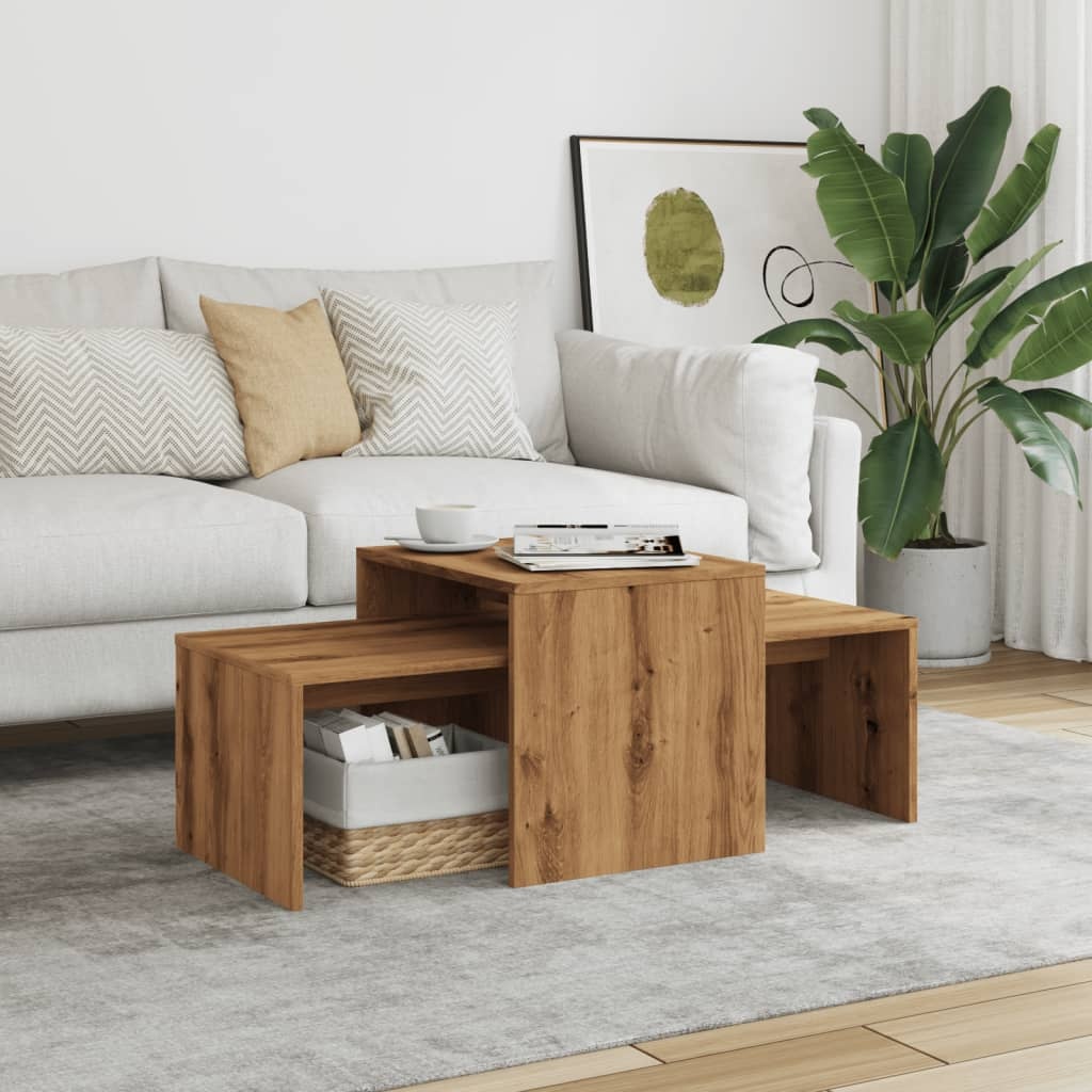 VidaXL Salontafel 100x48x40 cm bewerkt hout artisanaal eikenkleurig