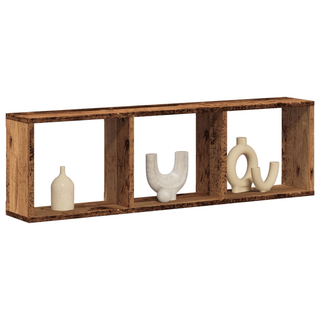 VidaXL Wandkast 100x16x30 cm bewerkt hout oud houtkleurig