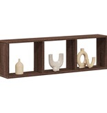 VidaXL Wandkast 100x16x30 cm bewerkt hout bruin eikenkleur