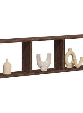 VidaXL Wandkast 100x16x30 cm bewerkt hout bruin eikenkleur