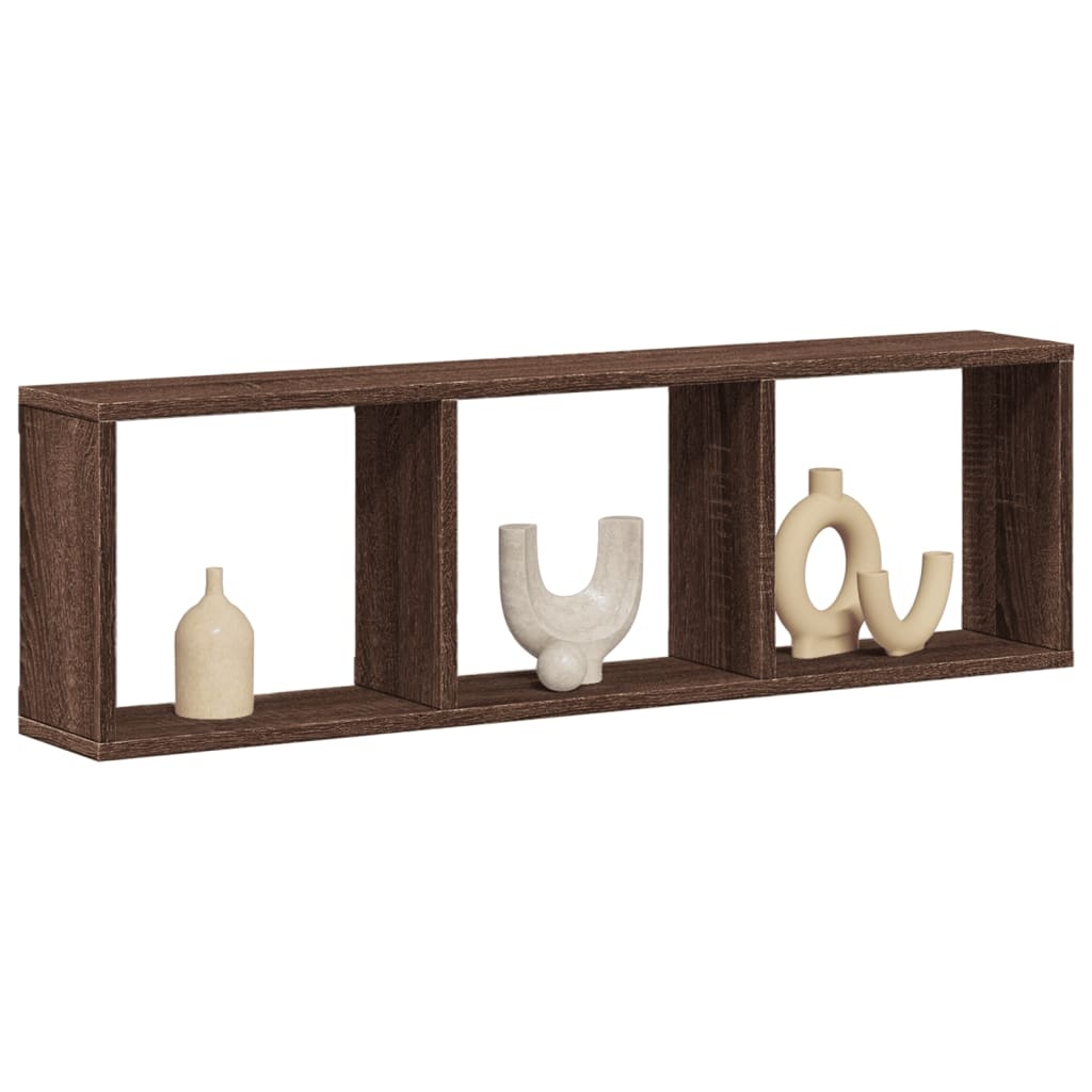 VidaXL Wandkast 100x16x30 cm bewerkt hout bruin eikenkleur