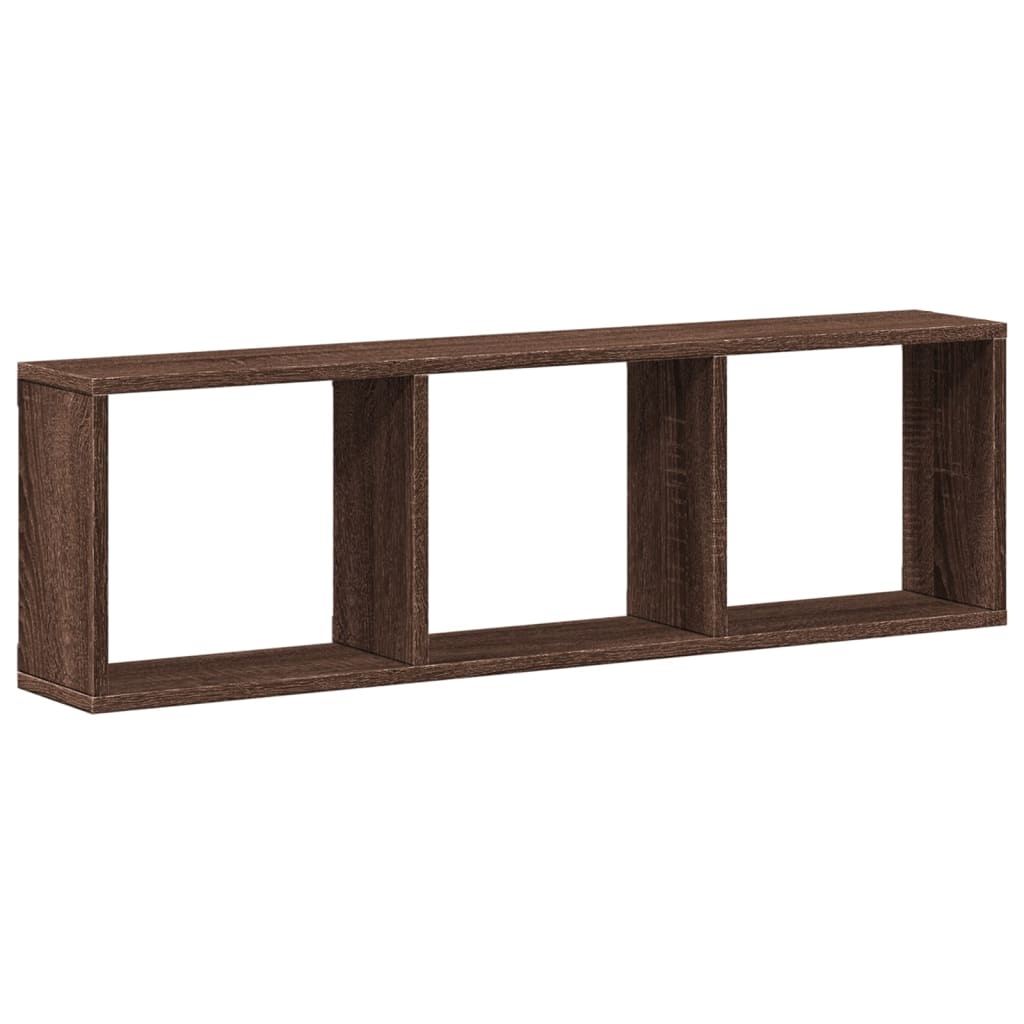 VidaXL Wandkast 100x16x30 cm bewerkt hout bruin eikenkleur
