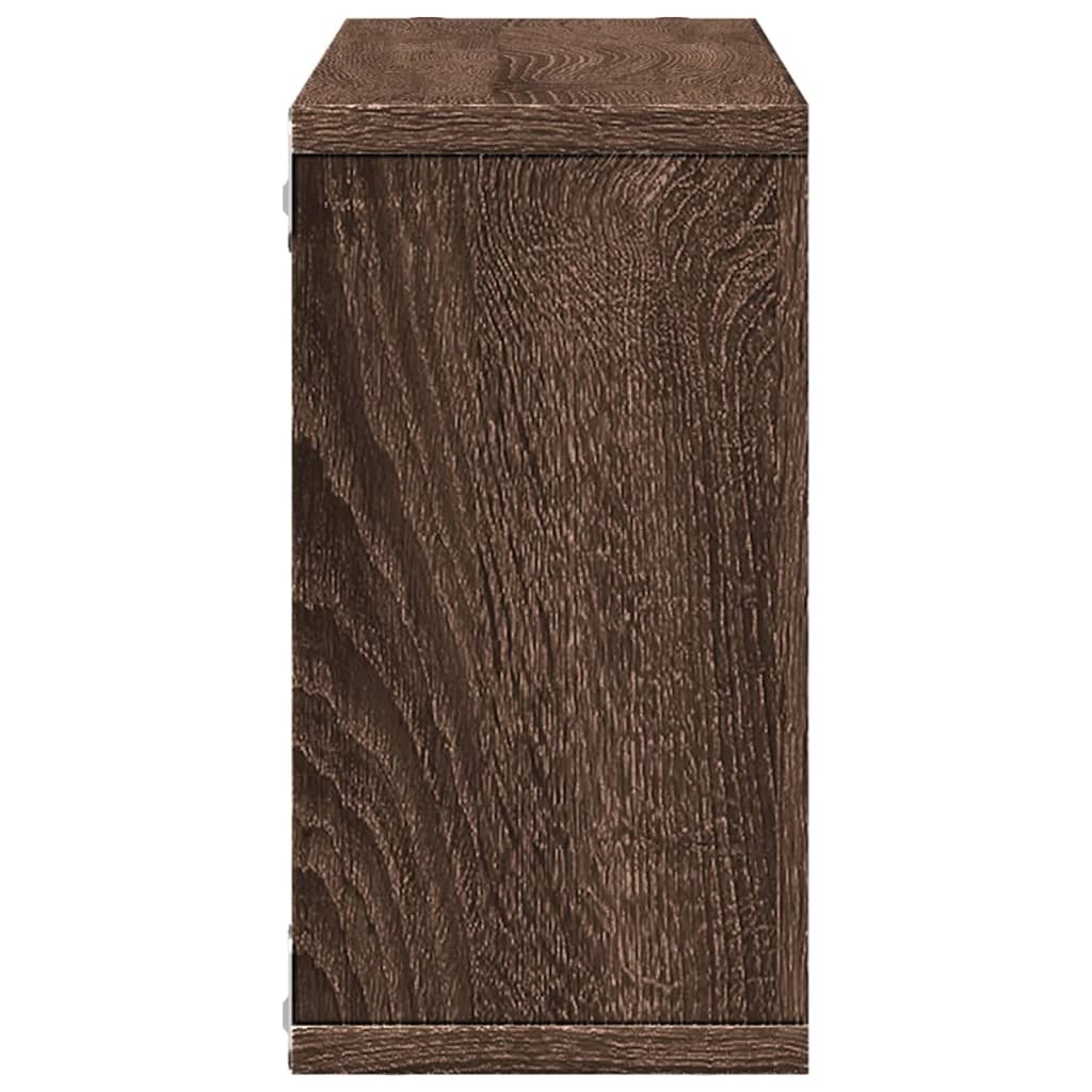 VidaXL Wandkast 100x16x30 cm bewerkt hout bruin eikenkleur
