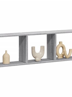 VidaXL Wandkast 100x16x30 cm bewerkt hout grijs sonoma eikenkleurig