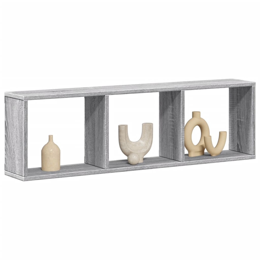 VidaXL Wandkast 100x16x30 cm bewerkt hout grijs sonoma eikenkleurig