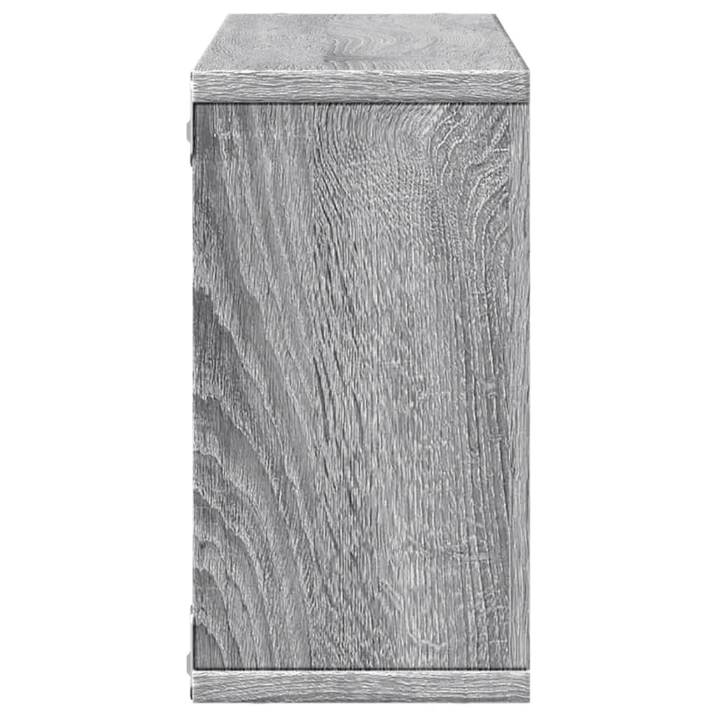 VidaXL Wandkast 100x16x30 cm bewerkt hout grijs sonoma eikenkleurig