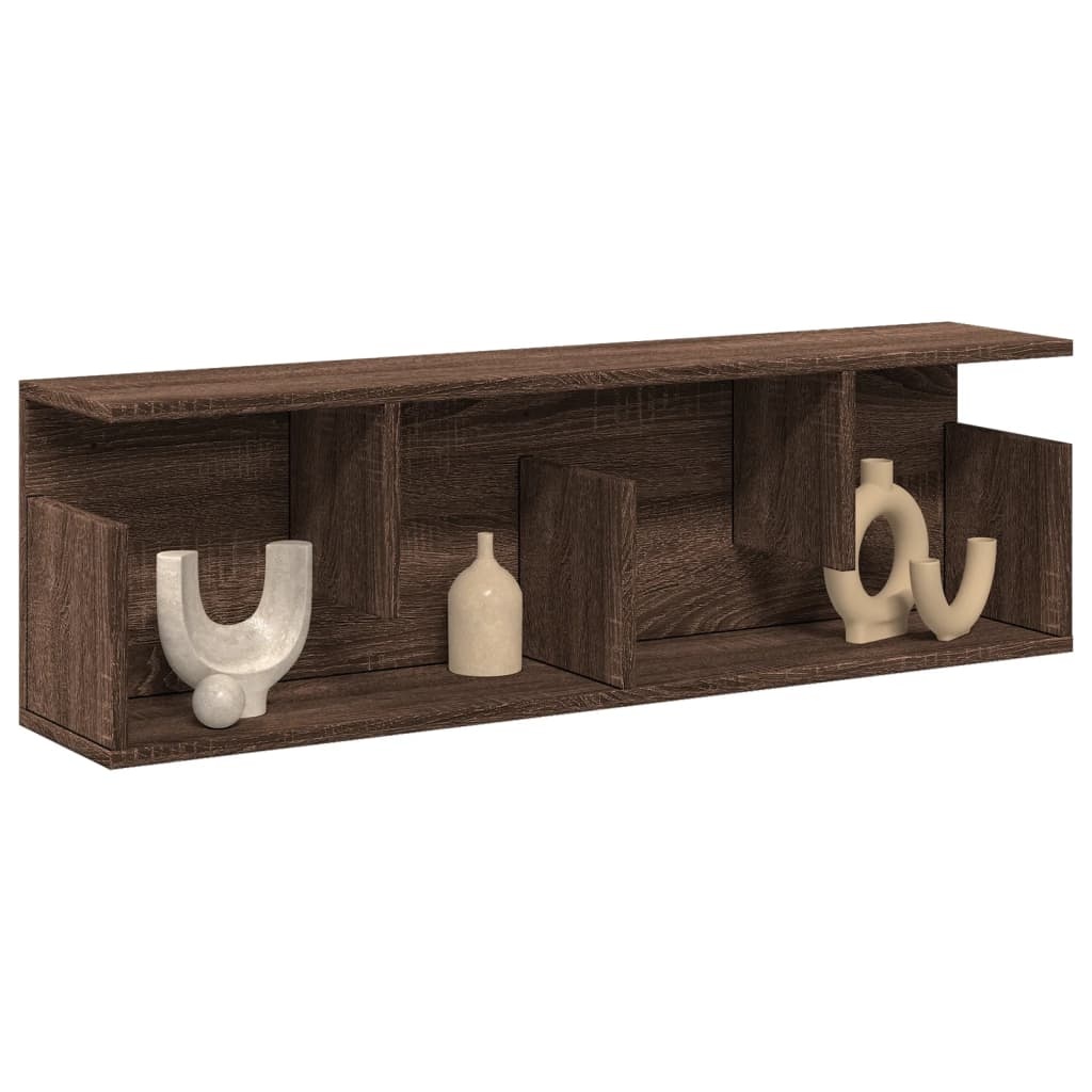 VidaXL Wandkast 100x20x30 cm bewerkt hout bruin eikenkleur