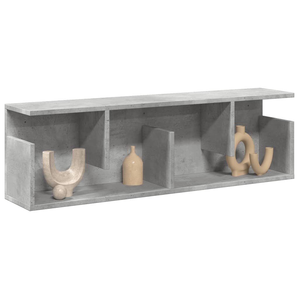 VidaXL Wandkast 100x20x30 cm bewerkt hout betongrijs