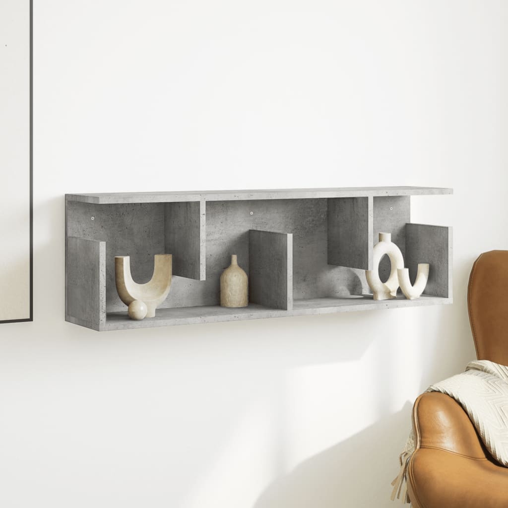 VidaXL Wandkast 100x20x30 cm bewerkt hout betongrijs