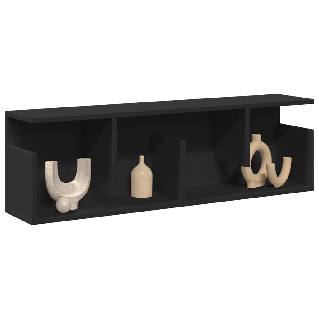 VidaXL Wandkast 100x20x30 cm bewerkt hout zwart