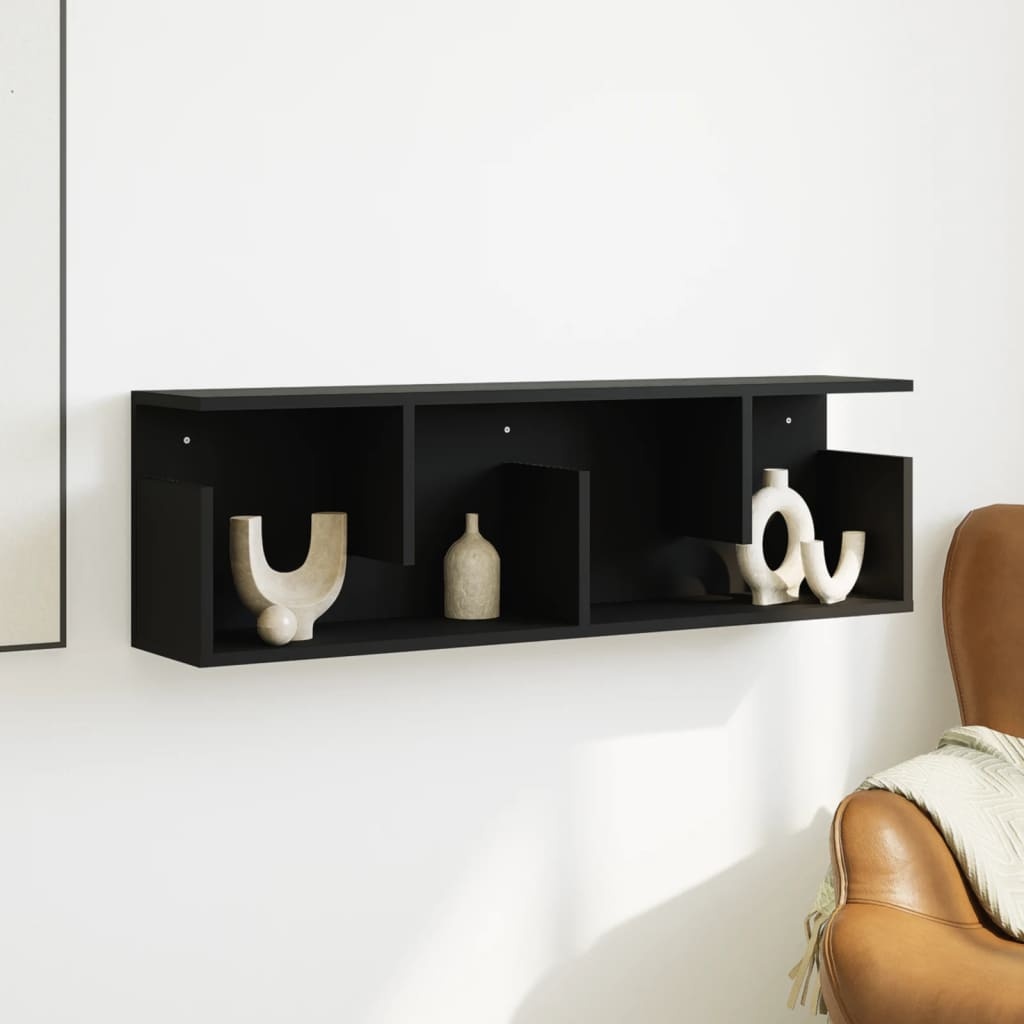 VidaXL Wandkast 100x20x30 cm bewerkt hout zwart