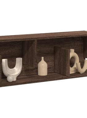 VidaXL Wandkast 80x20x30 cm bewerkt hout bruin eikenkleur