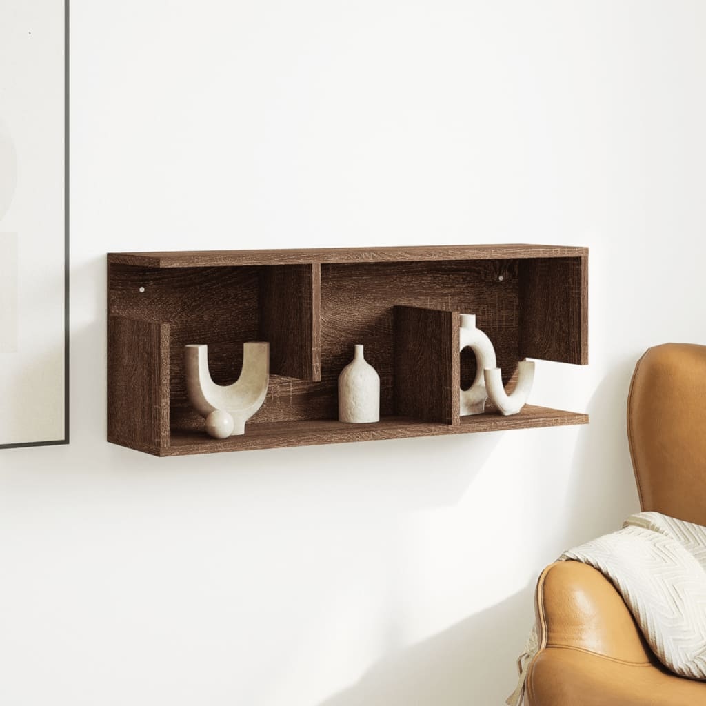 VidaXL Wandkast 80x20x30 cm bewerkt hout bruin eikenkleur