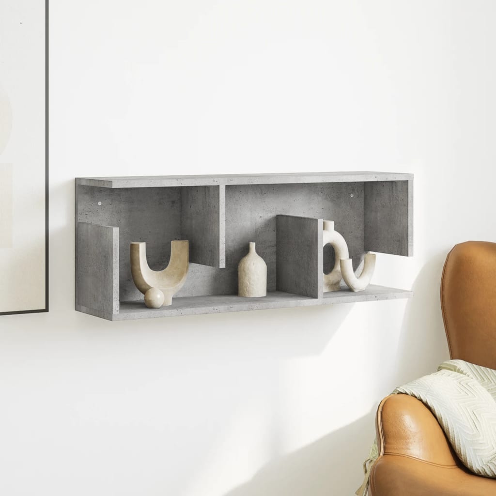VidaXL Wandkast 80x20x30 cm bewerkt hout betongrijs