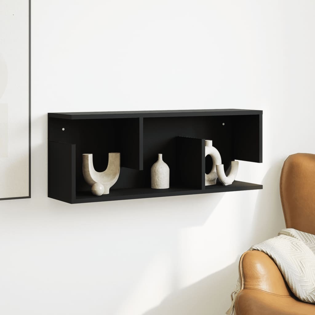 VidaXL Wandkast 80x20x30 cm bewerkt hout zwart