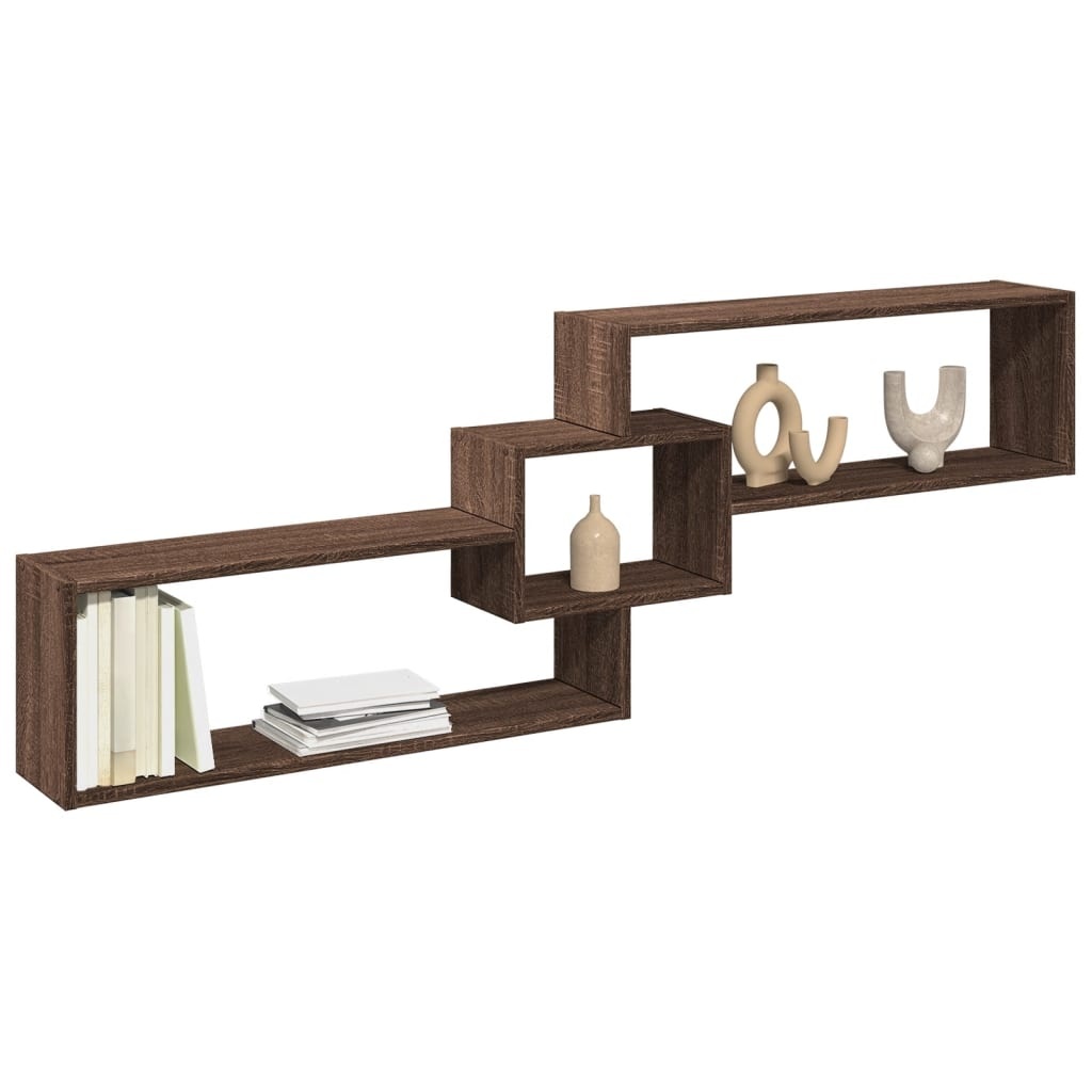 VidaXL Wandkast 158x18x53 cm bewerkt hout bruin eikenkleur