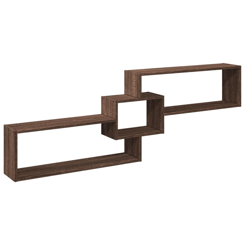VidaXL Wandkast 158x18x53 cm bewerkt hout bruin eikenkleur