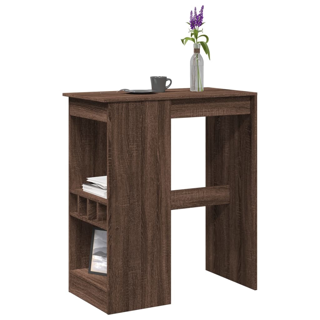 VidaXL Bartafel met rekken 90x47,5x103,5 cm bewerkt hout bruin eiken