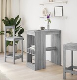 VidaXL Bartafel met rekken 90x47,5x103,5 cm bewerkt hout grijs sonoma