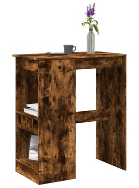 VidaXL Bartafel met rekken 90x47,5x103,5 cm bewerkt hout gerookt eiken
