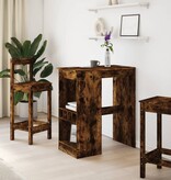 VidaXL Bartafel met rekken 90x47,5x103,5 cm bewerkt hout gerookt eiken