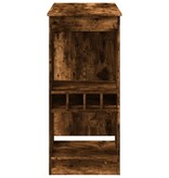 VidaXL Bartafel met rekken 90x47,5x103,5 cm bewerkt hout gerookt eiken