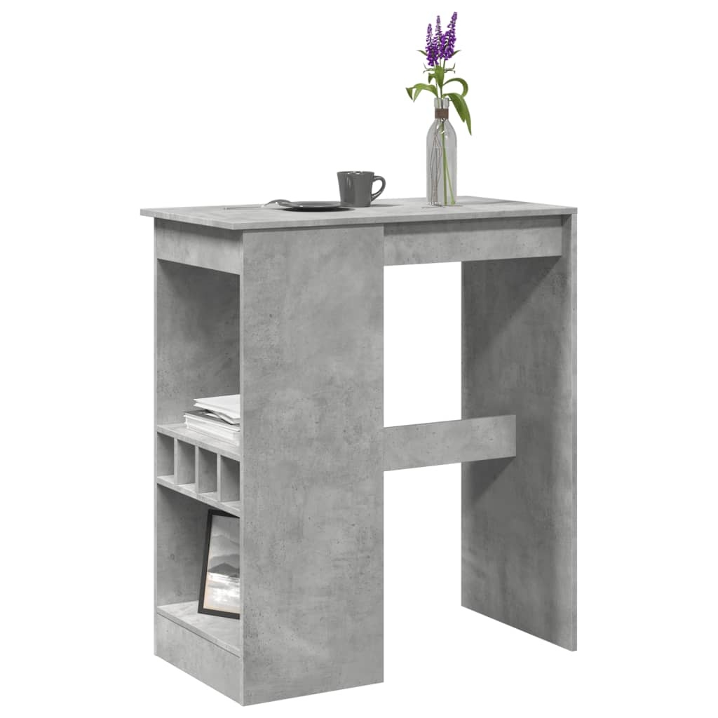 VidaXL Bartafel met rekken 90x47,5x103,5 cm bewerkt hout betongrijs