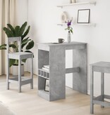 VidaXL Bartafel met rekken 90x47,5x103,5 cm bewerkt hout betongrijs