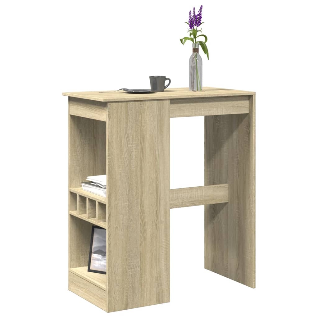 VidaXL Bartafel met rekken 90x47,5x103,5 cm bewerkt hout sonoma eiken