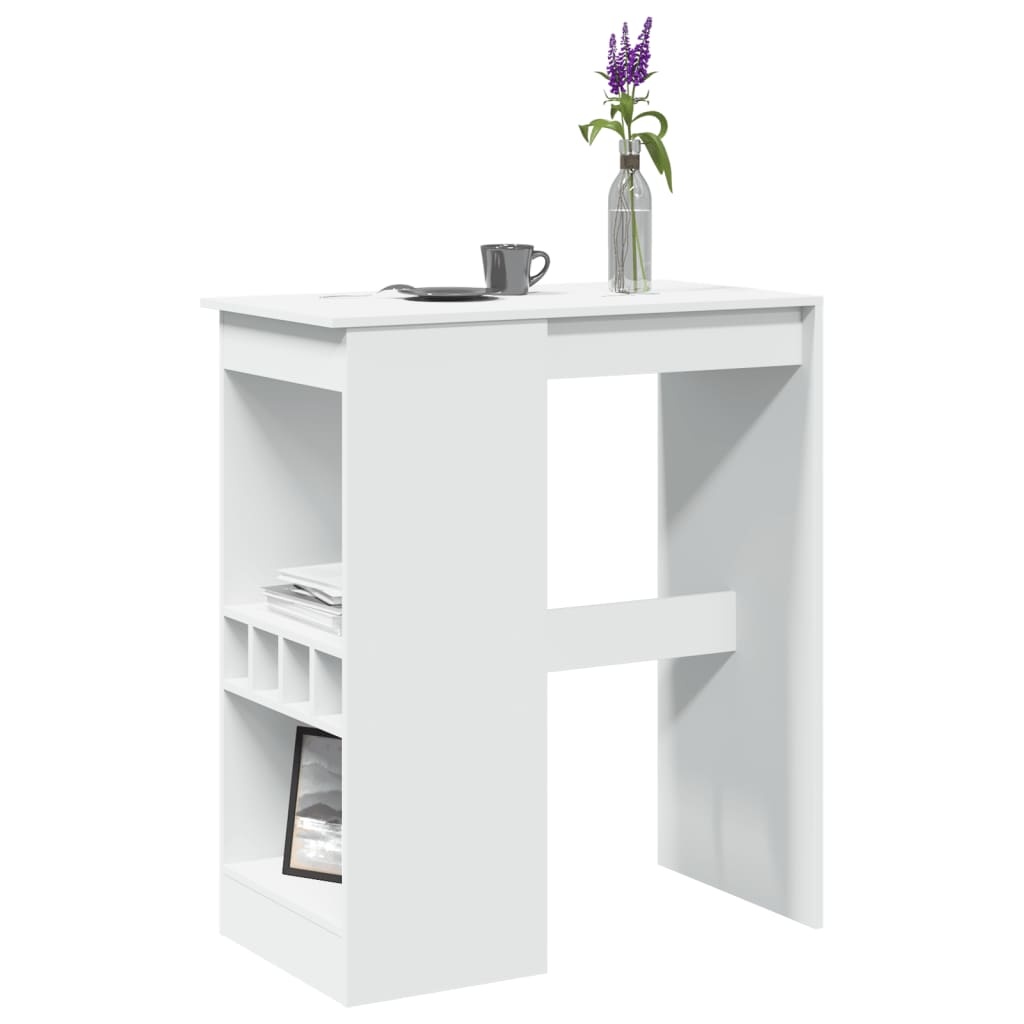VidaXL Bartafel met rekken 90x47,5x103,5 cm bewerkt hout wit