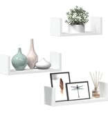 VidaXL Wandschappen 3 st bewerkt hout wit