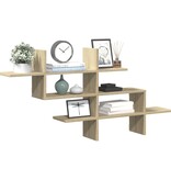 VidaXL Wandschap 124,5x18x60,5 cm bewerkt hout sonoma eikenkleurig