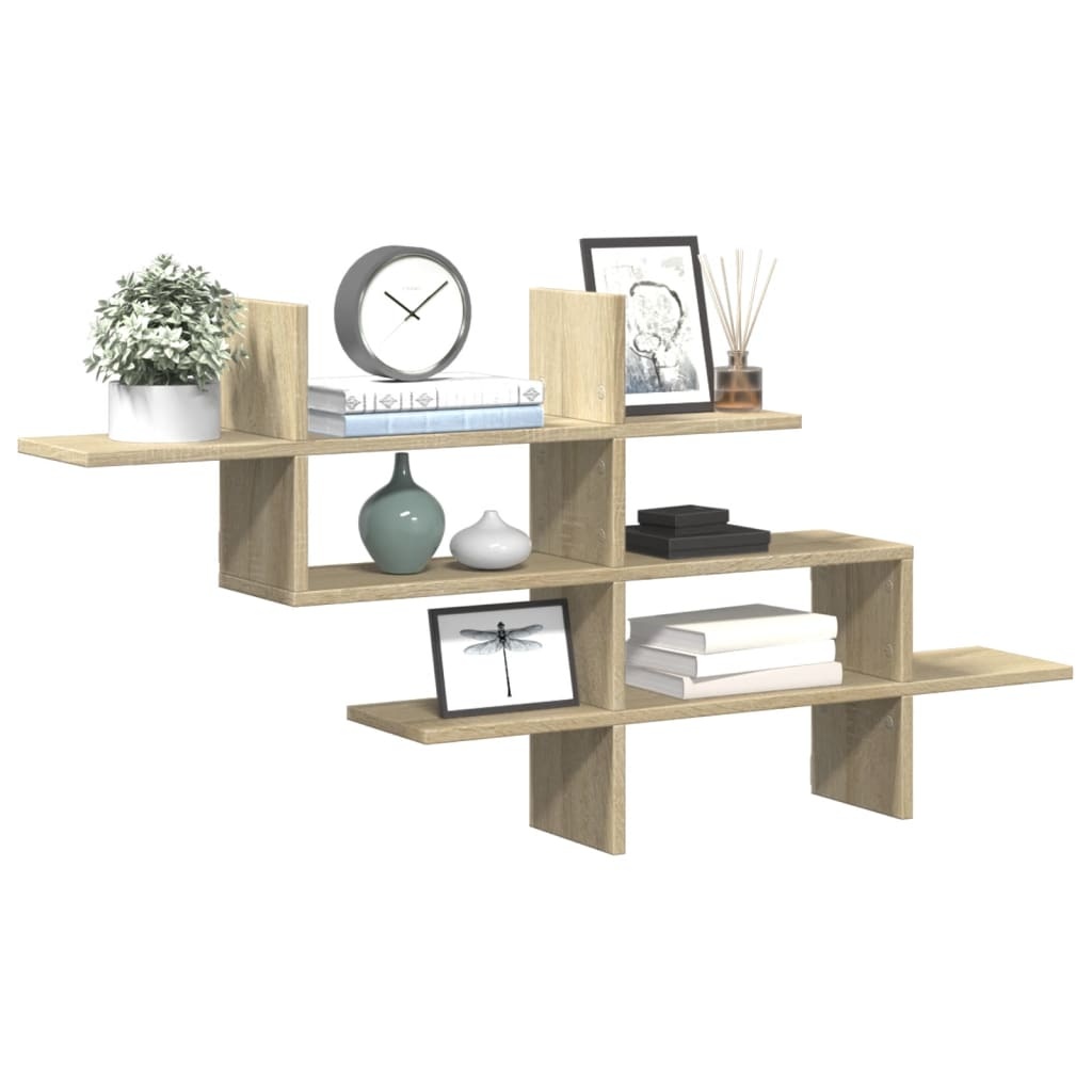 VidaXL Wandschap 124,5x18x60,5 cm bewerkt hout sonoma eikenkleurig