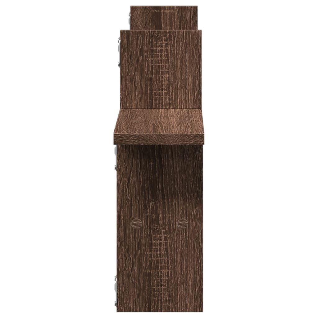 VidaXL Wandschappen 2 st 38x12x38 cm bewerkt hout bruin eikenkleurig