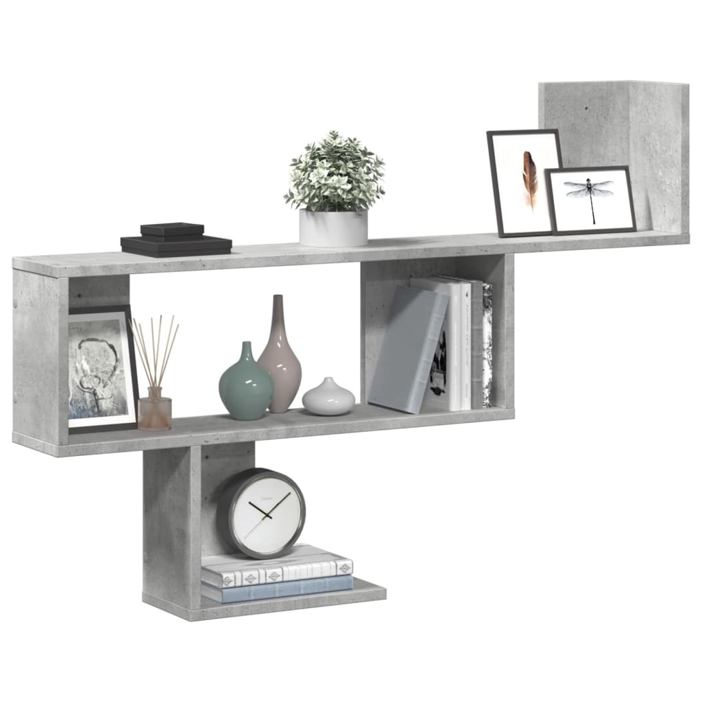 VidaXL Wandschap 100x15x70 cm bewerkt hout betongrijs