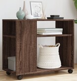 VidaXL Bijzettafel met wieltjes 70x35x60 cm hout bruin eikenkleurig