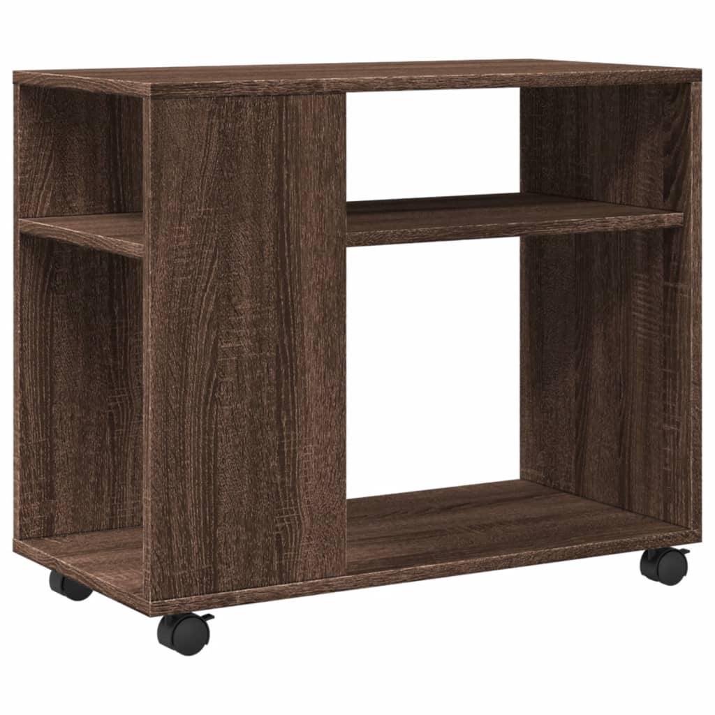 VidaXL Bijzettafel met wieltjes 70x35x60 cm hout bruin eikenkleurig