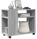 VidaXL Bijzettafel met wieltjes 70x35x60 cm hout grijs sonoma eiken