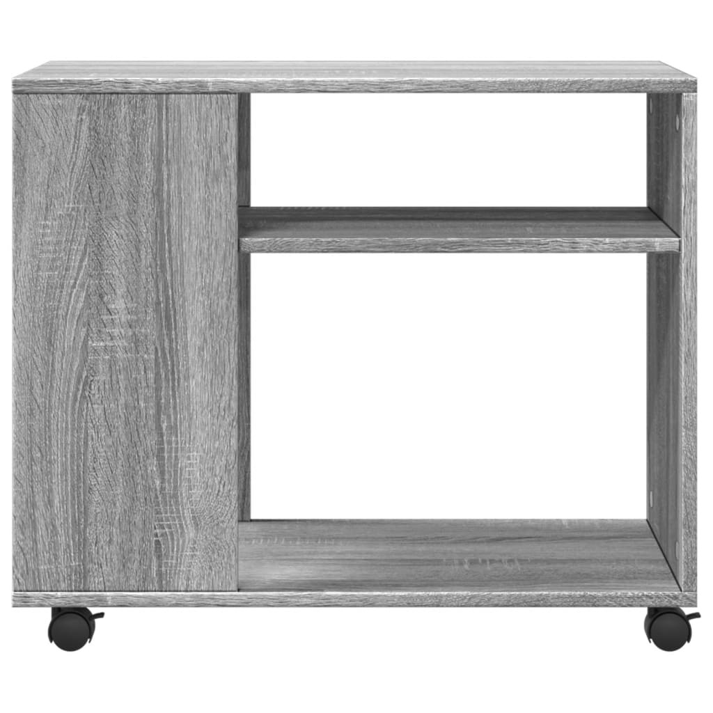 VidaXL Bijzettafel met wieltjes 70x35x60 cm hout grijs sonoma eiken