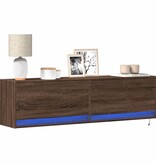 VidaXL Tv-wandmeubel met LED-verlichting 140x31x38 cm bruin eikenkleur