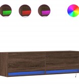 VidaXL Tv-wandmeubel met LED-verlichting 140x31x38 cm bruin eikenkleur